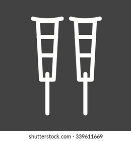 Crutches, crutch, walker icon vector image. Can also be used for healthcare and science. Suitable for use on web apps, mobile apps and print media.