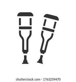 Crutches, disabled icon, vector graphics