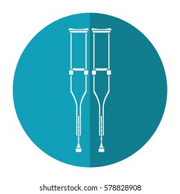 crutches disabled support icon shadow