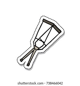 Crutches doodle icon