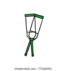Crutches doodle icon
