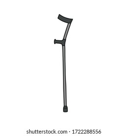 crutches doodle icon, vector illustration