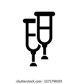 Crutches equipment icon. vector graphics