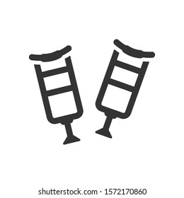 Crutches equipment support vector icon