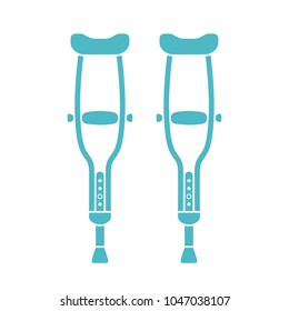 Crutches flat icon
