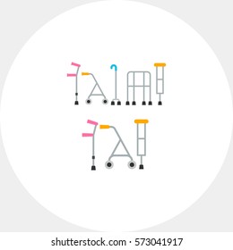 Crutches flat icon