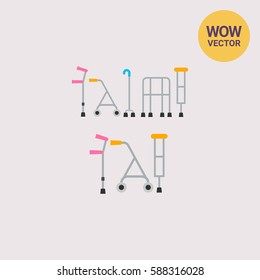 Crutches flat icon