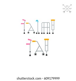 Crutches flat icon