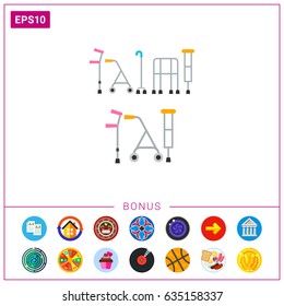 Crutches flat icon