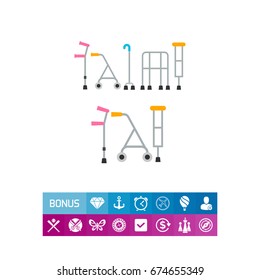 Crutches flat icon