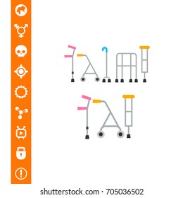 Crutches flat icon