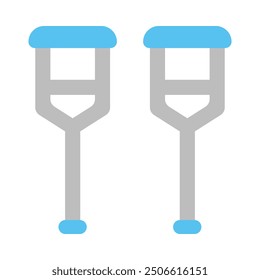 Crutches Flat Icon Design For Personal nad Commercial Use