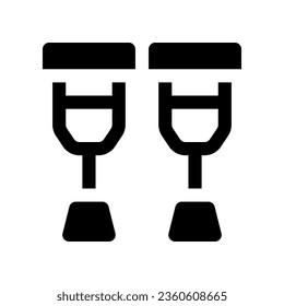 crutches glyph icon. vector icon for your website, mobile, presentation, and logo design.