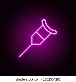 Crutches, help vector icon. Retro style neon vector icon. Vector icon on transparency background