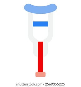 Crutches Hospital Doctor Icon Illustration