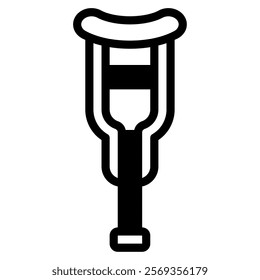 Crutches Hospital Doctor Icon Illustration