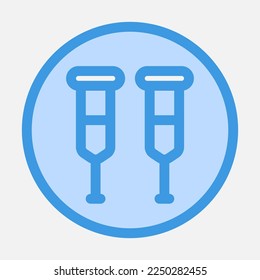 Crutches icon in blue style, use for website mobile app presentation