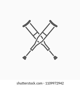 crutches icon, crutch vector