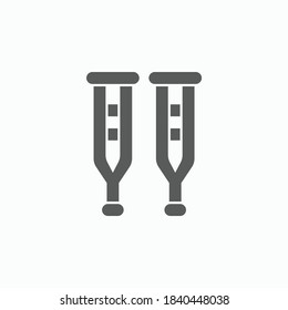 crutches icon, crutch vector, walking cane illustration