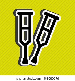 crutches icon design 