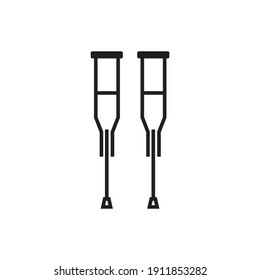 Crutches icon design. isolated on white background. vector illstration