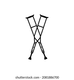 crutches  icon design template vector isolated illustration