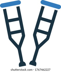 Crutches icon design, vector graphics