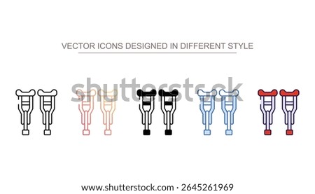 Crutches icon design with white background stock illustration