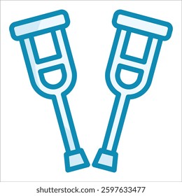 Crutches Icon Element For Design