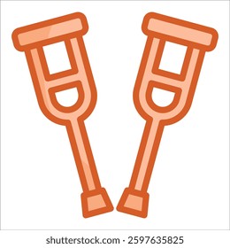 Crutches Icon Element For Design