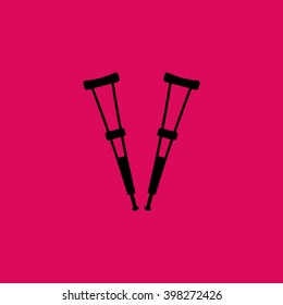 Crutches Icon. Eps-10.