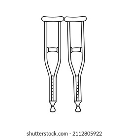 Crutches Icon. Crutches Equipment sign. vector illustration