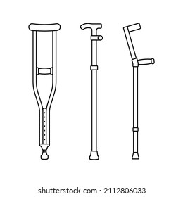 Crutches Icon. Crutches Equipment sign. vector illustration