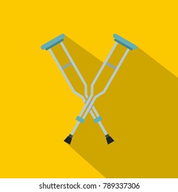 Crutches icon. Flat illustration of crutches vector icon for web