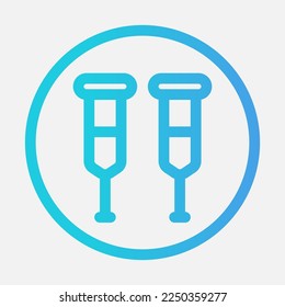 Crutches icon in gradient style, use for website mobile app presentation