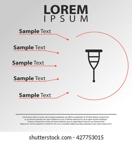crutches icon. crutches  infographics template