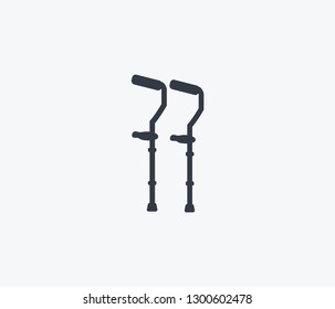 Crutches icon isolated on clean background. Crutches icon concept drawing icon in modern style. Vector illustration for your web mobile logo app UI design.