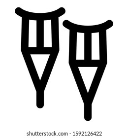 crutches icon isolated sign symbol vector illustration - high quality black style vector icons

