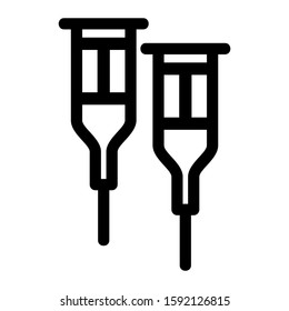 crutches icon isolated sign symbol vector illustration - high quality black style vector icons
