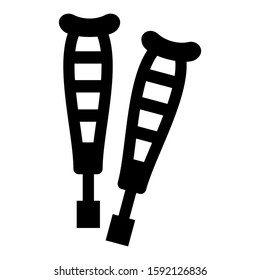 crutches icon isolated sign symbol vector illustration - high quality black style vector icons
