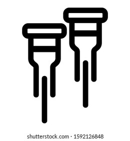 crutches icon isolated sign symbol vector illustration - high quality black style vector icons

