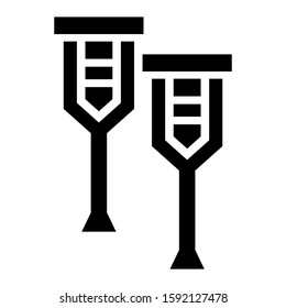 crutches icon isolated sign symbol vector illustration - high quality black style vector icons
