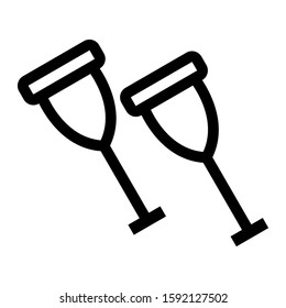 crutches icon isolated sign symbol vector illustration - high quality black style vector icons
