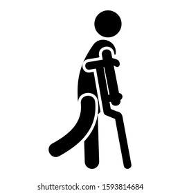 crutches icon isolated sign symbol vector illustration - high quality black style vector icons
