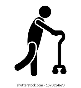 crutches icon isolated sign symbol vector illustration - high quality black style vector icons
