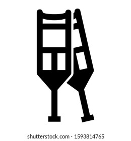crutches icon isolated sign symbol vector illustration - high quality black style vector icons
