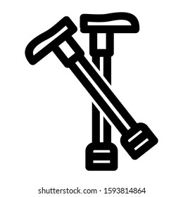 crutches icon isolated sign symbol vector illustration - high quality black style vector icons
