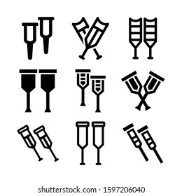crutches icon isolated sign symbol vector illustration - high quality black style vector icons
