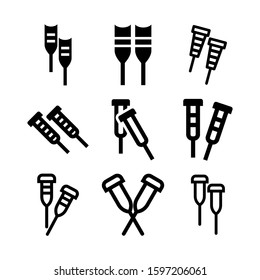 crutches icon isolated sign symbol vector illustration - high quality black style vector icons
