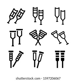 crutches icon isolated sign symbol vector illustration - high quality black style vector icons
